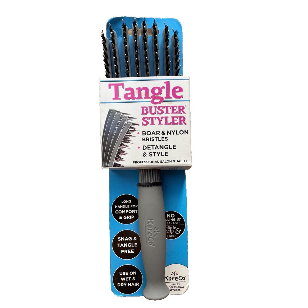 Kareco Tangle Buster Mini Paddle Brush ~ Pink/Teal ~ New ~